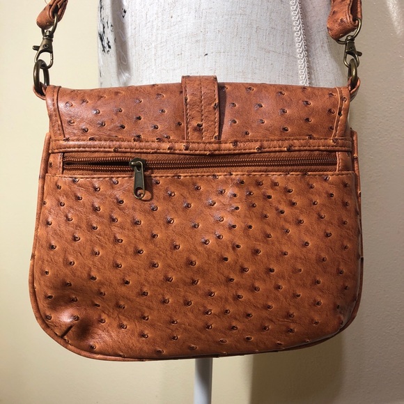 Pluck and Swagger “Amy” Ostrich Print Cross Body Purse - Picture 3 of 5
